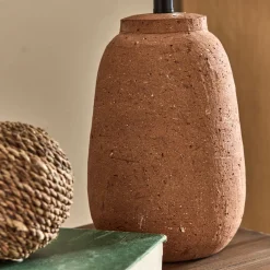 Pied De Lampe*alinea Pied de lampe électrifié en terre cuite D15cm - brique Orange