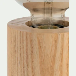 Lampe De Chevet|Pied De Lampe*alinea Pied de lampe électrifié en bois de chêne - H12,5cm Bois clair