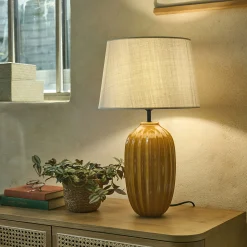 Pied De Lampe*alinea Pied de lampe électrifié en céramique D16,5cm - argan Jaune