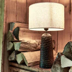 Pied De Lampe*alinea Pied de lampe électrifié en bois de manguier H40cm - foncé Marron