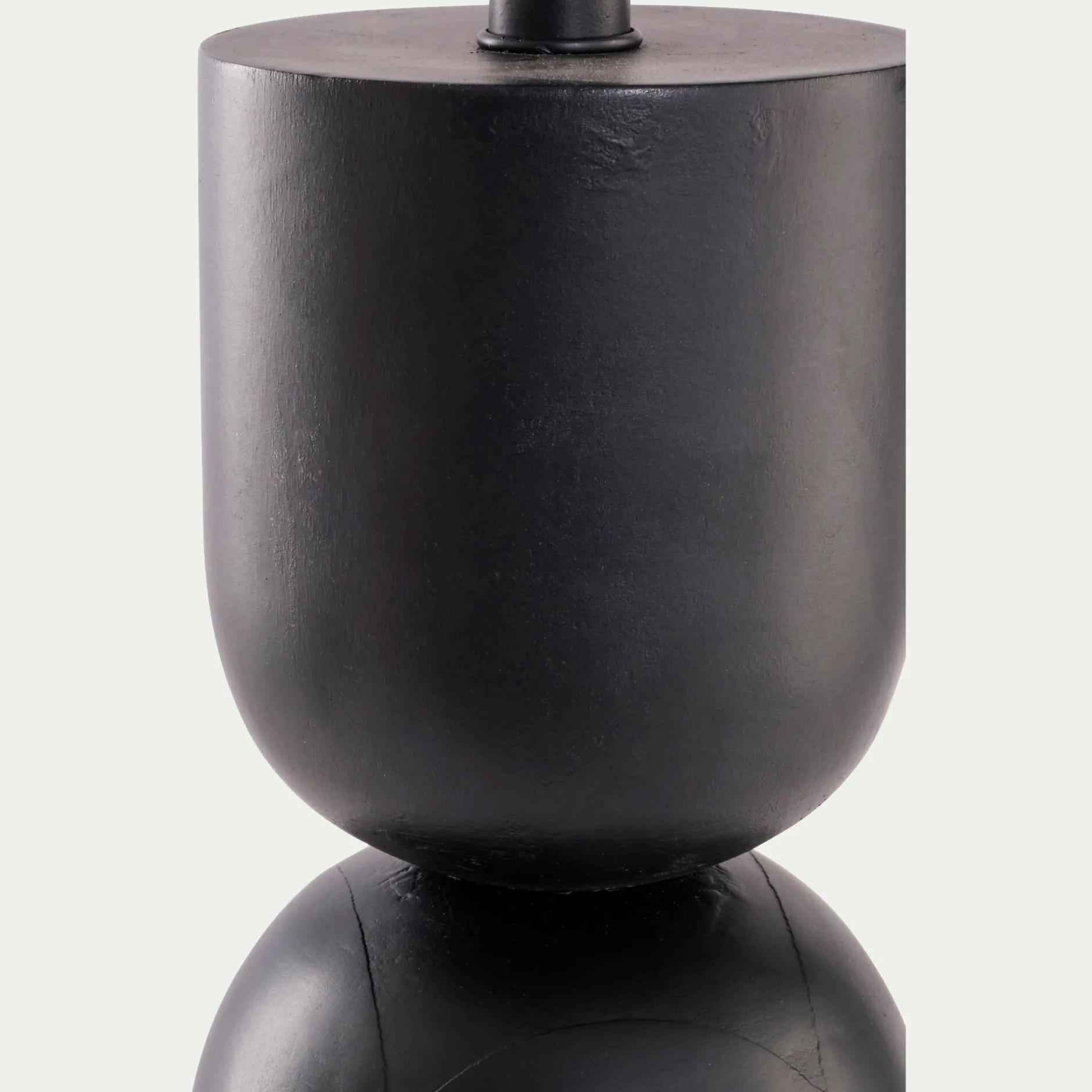 Pied De Lampe*alinea Pied de lampe électrifié en bois de manguier H55cm - Noir