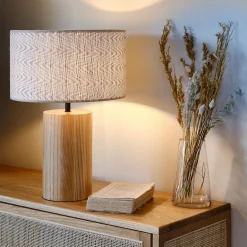 Pied De Lampe*alinea Pied de lampe électrifié en chêne H34,5cm - Naturel