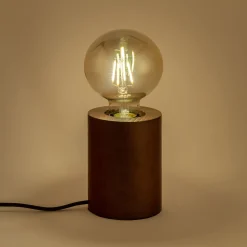 Lampe De Chevet|Pied De Lampe*alinea Pied de lampe électrifiée en bois de châtaignier - H12,5cm Bois foncé