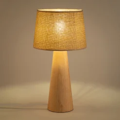 Pied De Lampe*alinea Pied de lampe électrifiée en bois d'hévéa H29cm - Naturel