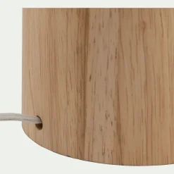 Pied De Lampe*alinea Pied de lampe électrifiée en bois d'hévéa D14cm - Naturel