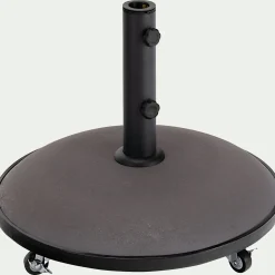 Pieds De Parasol*alinea Pied de parasol en béton avec roulette 25kg - Gris