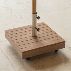 Pieds De Parasol*alinea Pied de parasol en béton et bois 36kg - naturel