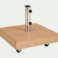 Pieds De Parasol*alinea Pied de parasol en béton et bois 36kg - naturel