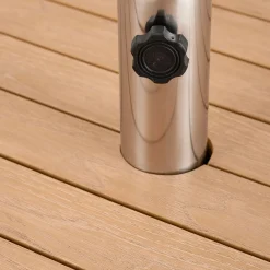 Pieds De Parasol*alinea Pied de parasol en béton et bois 36kg - naturel