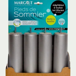 Pied De Sommier*alinea Pieds de sommier imitation métal H20 cm - jeu de 4 Argenté