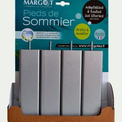 Pied De Sommier*alinea Pieds de sommier imitation métal H20 cm - jeu de 4 Gris