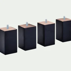 Pied De Sommier*alinea Pieds de sommier s H12 cm - jeu de 4 Noir