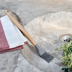 Ustensile De Cuisine*alinea Pinceau de cuisine en bois et silicone - brun terre ombre Marron