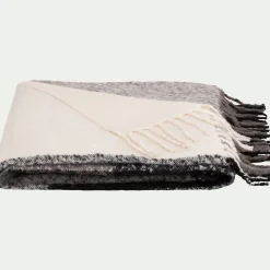 Plaid*alinea Plaid à carreaux en acrylique 130x170cm - et blanc Noir