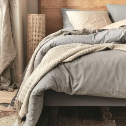 Plaid*alinea Plaid à franges et motifs en coton - 130x170cm Beige