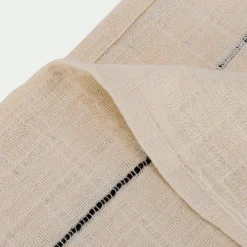 Plaid*alinea Plaid en coton à rayures finition franges 130x170cm - Blanc