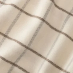 Plaid*alinea Plaid en coton et laine motif tartan finition franges 130x170cm - écru Blanc