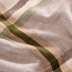 Plaid*alinea Plaid en laine et coton à carreaux finition franges 170x127cm - Marron