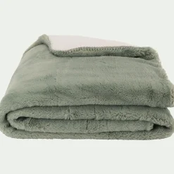 Plaid|Couvre-Lit*alinea Plaid imitation fourrure 180x220cm - olivier Vert