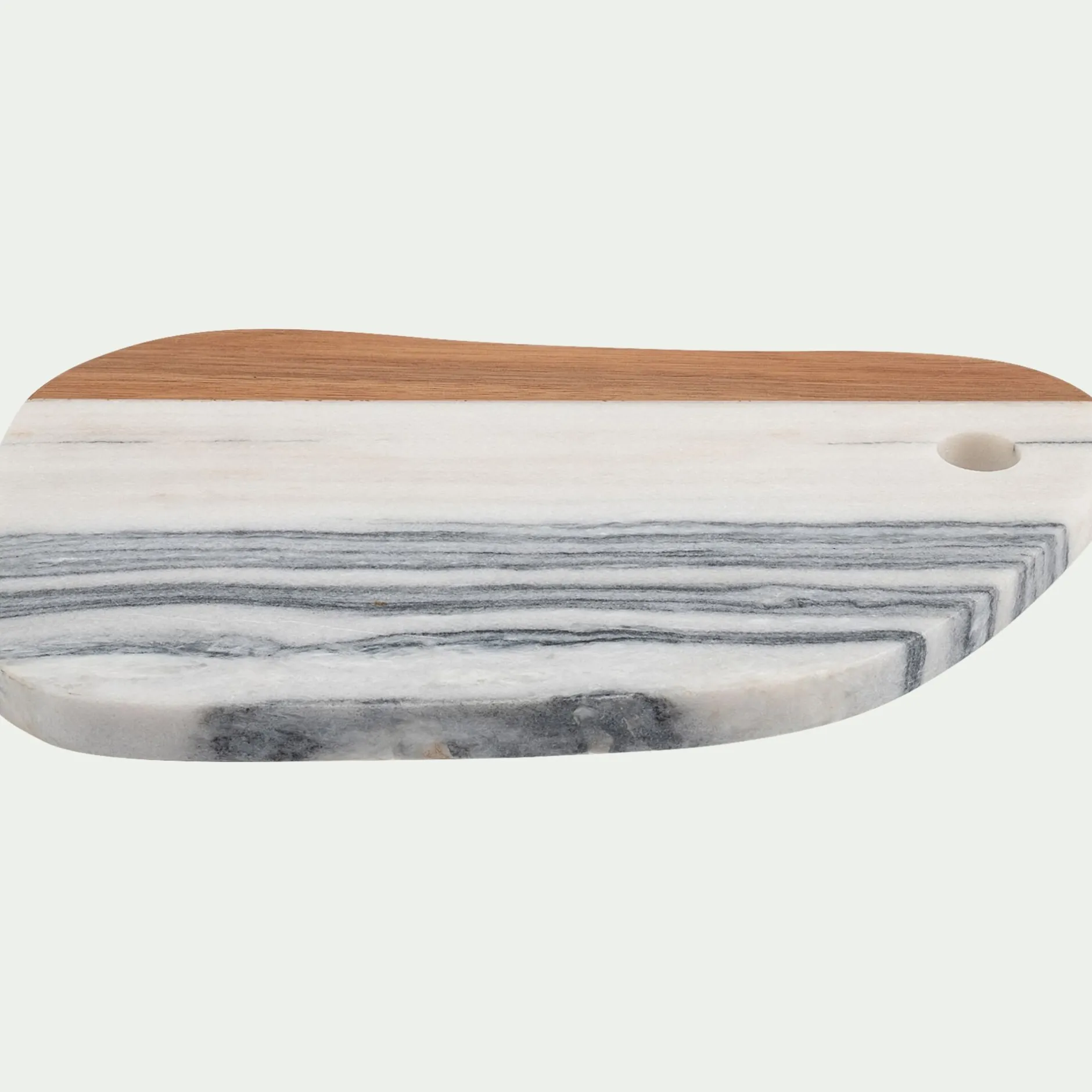 Salière Et Poivrière|Planche À Découper*alinea Planche à découper en marbre et acacia - Blanc