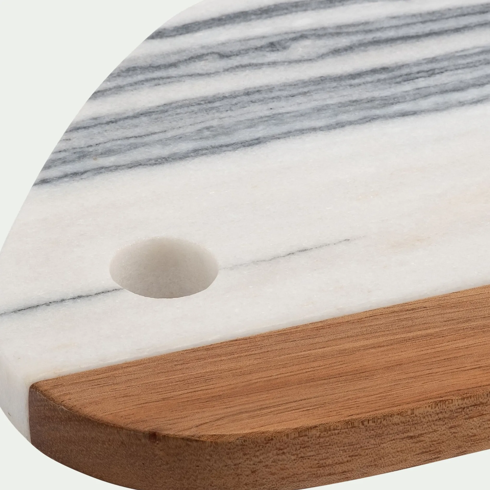 Salière Et Poivrière|Planche À Découper*alinea Planche à découper en marbre et acacia - Blanc