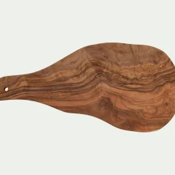 Salière Et Poivrière|Plat De Service Et Saladier*alinea Planche de présentation organique en bois d'olivier 14x35cm - Naturel