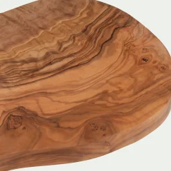 Salière Et Poivrière|Plat De Service Et Saladier*alinea Planche de présentation organique en bois d'olivier 14x35cm - Naturel