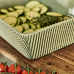 Bocal De Cuisine|Plat À Four*alinea Plat à four individuel en grès strié L31cm - Vert