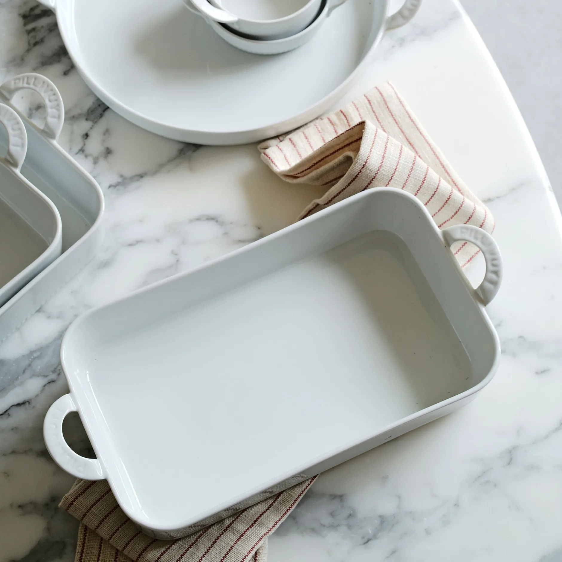 Plat À Four*alinea Plat à lasagnes en porcelaine - Blanc