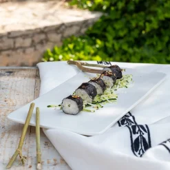 Plat De Service Et Saladier*alinea Plat à sushis en porcelaine L35,7cm - Blanc