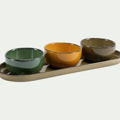 Plat Et Vaisselle Apéro|Plat De Service Et Saladier*alinea Plat apéritif en grès L32,8xl10,5cm - mousse Vert