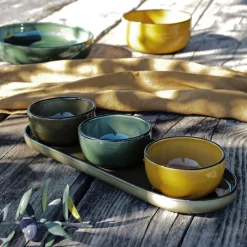 Plat Et Vaisselle Apéro|Plat De Service Et Saladier*alinea Plat apéritif en grès L32,8xl10,5cm - mousse Vert