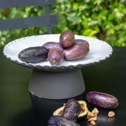 Plat De Service Et Saladier|Assiette De Noël*alinea Plat de présentation sur pied en grès D28cm - Noir