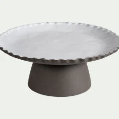 Plat De Service Et Saladier|Assiette De Noël*alinea Plat de présentation sur pied en grès D28cm - Noir