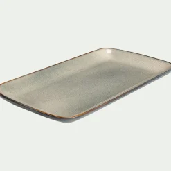 Plat De Service Et Saladier|Assiette De Noël*alinea Plat en grès émail réactif L35cm - olivier Vert