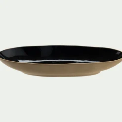 Plat De Service Et Saladier*alinea Plat ovale en grès recyclé L33cm - Noir