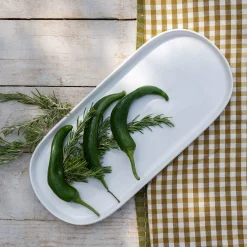 Plat De Service Et Saladier*alinea Plat ovale en porcelaine L33cm - Blanc