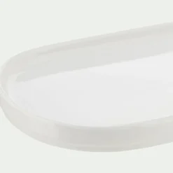 Plat De Service Et Saladier*alinea Plat ovale en porcelaine L33cm - Blanc