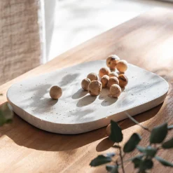 Décoration À Poser*alinea Plateau déco en travertin 25x18cm - Beige