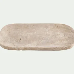 Décoration À Poser*alinea Plateau déco en travertin 25x18cm - Beige
