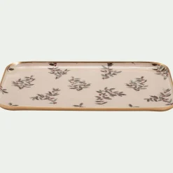 Décoration De La Table De Noël|Objet Décoratif De Noël*alinea Plateau déco motif Fragon en fer 20x32cm - Blanc