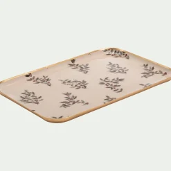 Décoration De La Table De Noël|Objet Décoratif De Noël*alinea Plateau déco motif Fragon en fer 20x32cm - Blanc