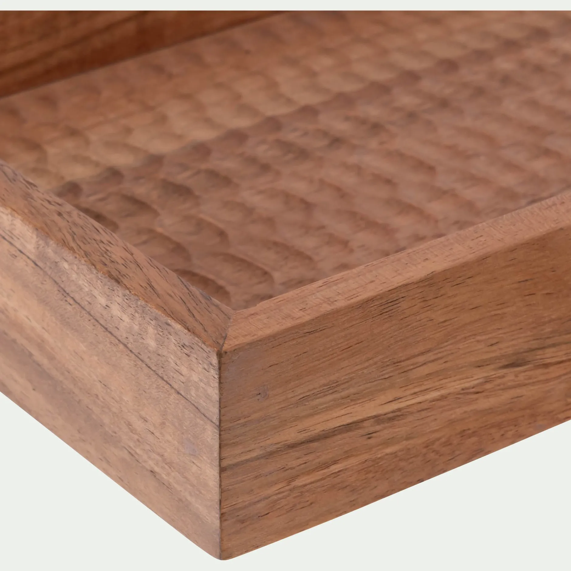 Décoration À Poser*alinea Plateau décoratif en bois de manguier 18x40cm - Bois foncé