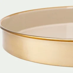 Décoration À Poser|Décoration De La Table De Noël*alinea Plateau décoratif rond en fer émaillé - D29,5cm Beige