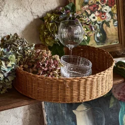 Décoration À Poser*alinea Plateau décoratif rond en rotin D41cm - Naturel