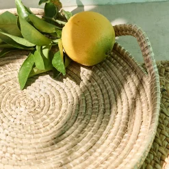 Plateau*alinea Plateau rond en jonc de mer D44cm - Naturel