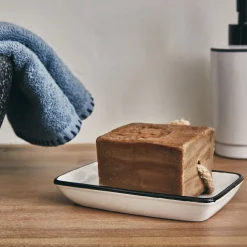 Accessoire De Salle De Bain*alinea Porte savon rectangle en grès - L23cm Blanc