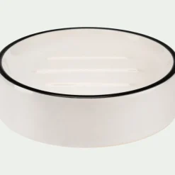 Accessoire De Salle De Bain*alinea Porte savon rond en grès - blanc D12cm