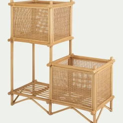 Pot De Fleur*alinea Porte-plante double sellette en rotin - Naturel