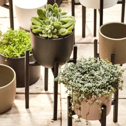 Pot De Fleur*alinea Porte-plante en métal H35xD20,5cm Noir